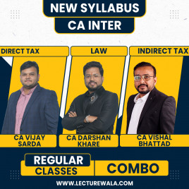 CA Vijay Sarda DT, CA Vishal Bhattad IDT &amp; CA Darshan Khare Law Combo Regular Classes For CA Inter: Google Drive &amp; Pen Drive Classes.