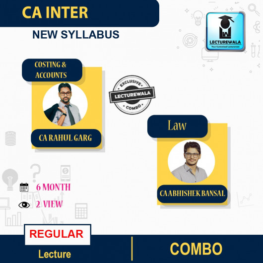 CA Inter Cost & Accounts And Law Combo Regular Course by CA Rahul Garg & CA Abhishek Bansal : Pendrive/Online classes.