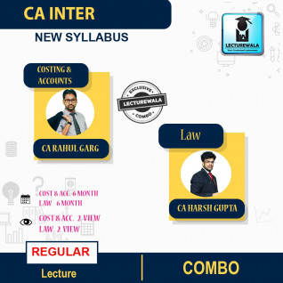 CA Inter Cost & Accounts And Law Combo Regular Course New Syllabus : Video Lecture + Study Material by CA Rahul Garg & CA Harsh Gupta (For Nov 2022 & May 2023)