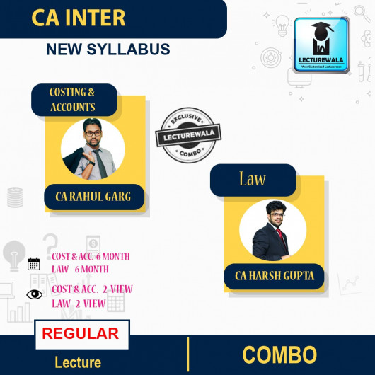 CA Inter Cost & Accounts And Law Combo Regular Course New Syllabus : Video Lecture + Study Material by CA Rahul Garg & CA Harsh Gupta (For Nov 2022 & May 2023)