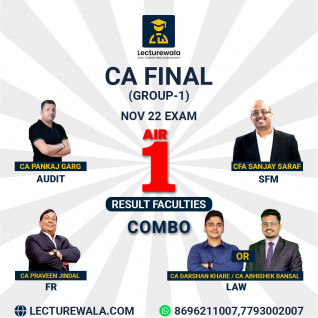 CA Final Group - 1 Combo New Syllabus Regular Batch by (NOV-2022 EXAM AIR-1 RESULT FACULTIES) :Pen Drive / Online Classes