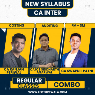 CA Ranjan Periwal Costing, CA Siddarth Aggarwal Audit And CA Swapnil Patni FM-SM Combo Regular Online Classes For CA Inter: Online Classes
