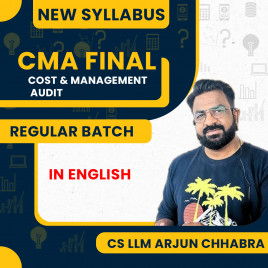 CMA Final New Syllabus Cost &amp; Management Audit In English Regular Course By FCA, CMA Rohit Grover : Online classes. 