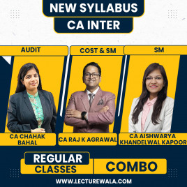 CA Raj K Agrawal Cost + FM ,CA Chahak Bahal Auditing &amp; CA Aishwarya Khandelwal Kapoor SM Regular Online Combo Classes For CA Inter Group II By StudyAtHome