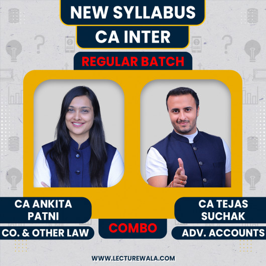 CA Ankita Patni Law & CA Tejas Suchak Adv. Accounting Combo Regular Online Classes For CA Inter: Pen drive / Google drive. CA Ankita Patni Law & CA Tejas Suchak Adv. Accounting Combo Regular Online Classes For CA Inter: Pen drive / Google drive.